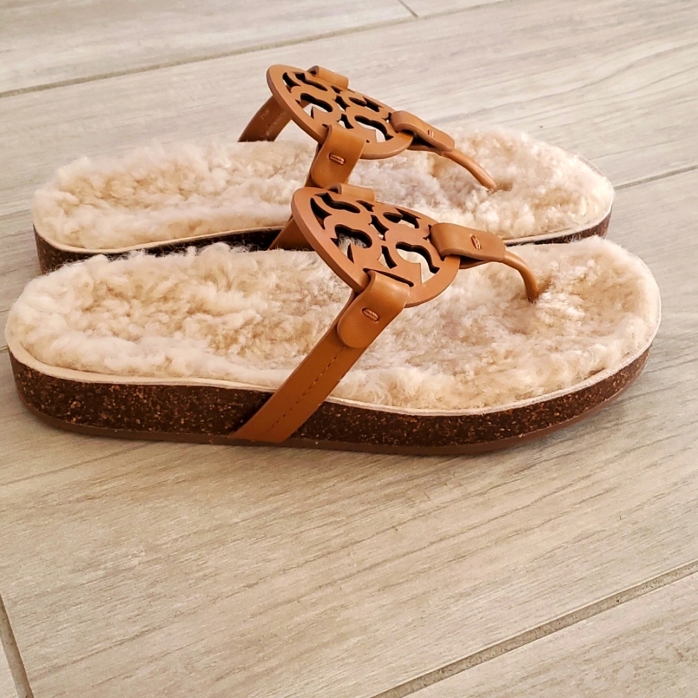 NWT Tory Burch Miller Cloud Shearling Sandals - Picture 4 of 10